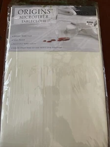 Origins™ Microfiber 52-Inch x 70-Inch Oblong Tablecloth in Bone Rectangular - Picture 1 of 5