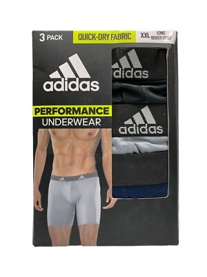 adidas Men's Performance Long Boxer Brief Underwear Size XXL 3 Pack Underwear - Image 1 of 4