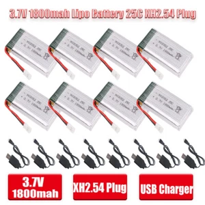 3.7V 1800mah Lipo Battery 25C XH2.54 Plug & USB Charger for RC Drone Quadcopter - Bild 1 von 33