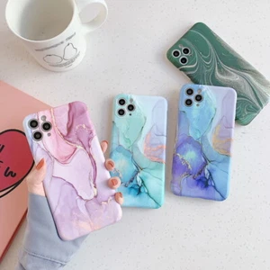 Funda Carcasa Textura Granito Mármol Suave Para iPhone 15 14 13 12 Pro Max 11 XS XR - Imagen 1 de 17