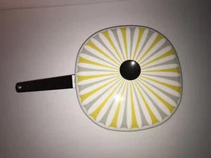 Atomic Era Enamel Fry Pan With Lid Mid Century Modern Upsala Ekeby Sweden ? - Picture 1 of 12