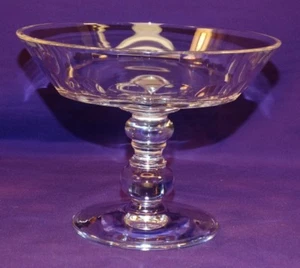 BEAUTIFUL VAL ST LAMBERT CRYSTAL STEMMED COMPOTE COMPORT PANEL CUT KNOBBED STEM - Picture 1 of 9