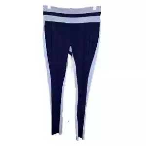 VAARA Flo Tuxedo Leggings Pants Yoga Pilates Blue White Large - Picture 1 of 5