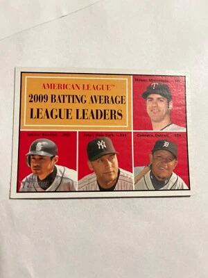 2010 Topps Heritage American League Batting Leader Mauer, Ichiro, Jeter, Cabrera - Image 1 of 2