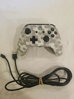 PowerA 1508486-01 White Hex Camo Xbox One Wired Controller W/ CABLE PREOWNED - Image 1 of 4