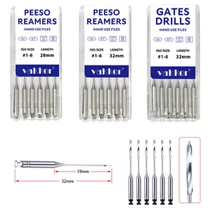 Dental Gates Glidden Drills Peeso Reamers Root Canal Drills Burs 28/32mm #1-#6 - Picture 1 of 39
