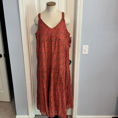 New JOIE Large Maxi Dress Sleeveless Tiered Tea Rose Peasant Cottagecore Boho - Image 1 of 4