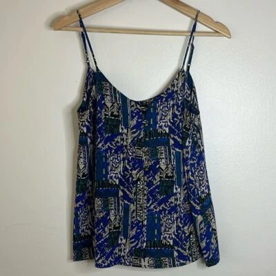 Yumi Kim Silk Spaghetti Strap Blouse in Blue Print size small - Image 1 of 4