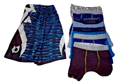 New Authentic NIKE Boys size XS Stretch waist Shorts 6 Hanes M boy boxers Ks - Image 1 of 4