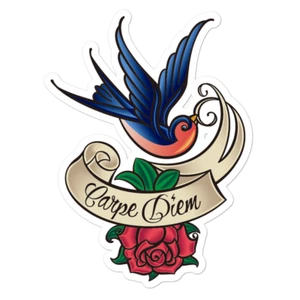 Carpe Diem Vinyl Sticker Stickerflow Americana Old School Tattoo - Picture 1 of 4