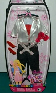 NUEVO EN CAJA 2008 BARBIE FASHION FEVER CANDY GLAM OUTFIT JEANS BRILLANTES PIRULETAS ROJO TANQUE - Imagen 1 de 4