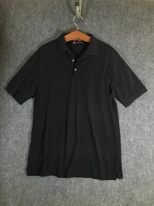 Harriton XL Polo Shirt Mens Extra Large Golf Wear Black Short Sleeve Soft Casual - Picture 1 of 8