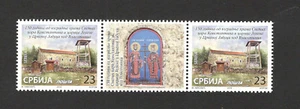 SERBIA-MNH-BLOCK OF 3 STAMPS-CHURCH OF THE HOLY EMPEROR CONSTATINE-2018. - Picture 1 of 2