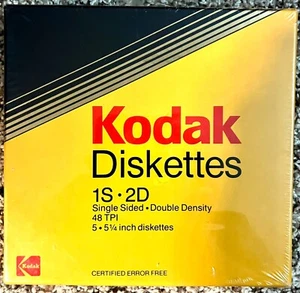 5 New Old Stock Kodak Diskettes 1S 2D 48TPI 5¼" Floppies - Picture 1 of 2