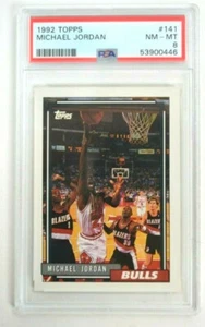 Michael Jordan 1992 Topps # 141 casi nuevo-como nuevo PSA 8 - Imagen 1 de 3
