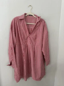 Zeagoo Red Gingham Long Sleeve Dress Cottage Core 2 XL - Picture 1 of 6