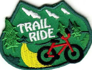 TRAIL RIDE Iron On Patch Biking - Picture 1 of 1