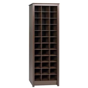 Space Saving Shoe Storage Cabinet Hats Scarves Keys Mail Organization Espresso - Picture 1 of 12