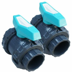 2 Stück 63-er Kugelhahn Kugelventil d 63 mm Klebemuffen Absperrhahn Poolventil - Bild 1 von 4