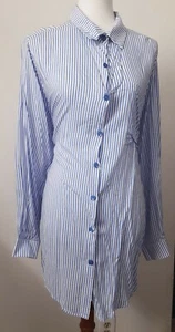 Women’s Solitaire Blue And White dress with a Pocket Size Large - Picture 1 of 11
