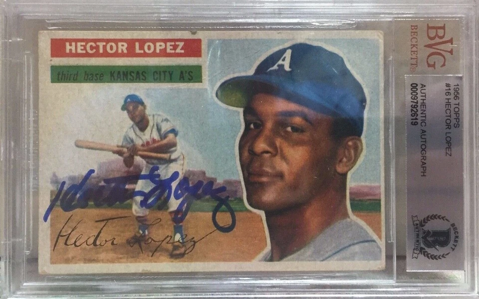 1956 NEW YORK YANKEES signed HECTOR LOPEZ #16 - topps - AUTHENTICATED - Image 1 of 1
