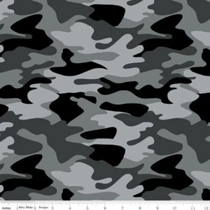 Gray Camo Fabric, BTY, Nobody Fights Alone,  C10420, Camouflage, TheFabricEdge - Picture 1 of 1