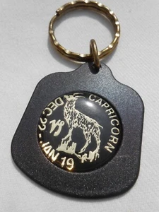Vintage 90's CAPRICORN Machine Gun Black Metal Key Chain w/Gold Ring USA KF2 - Picture 1 of 5