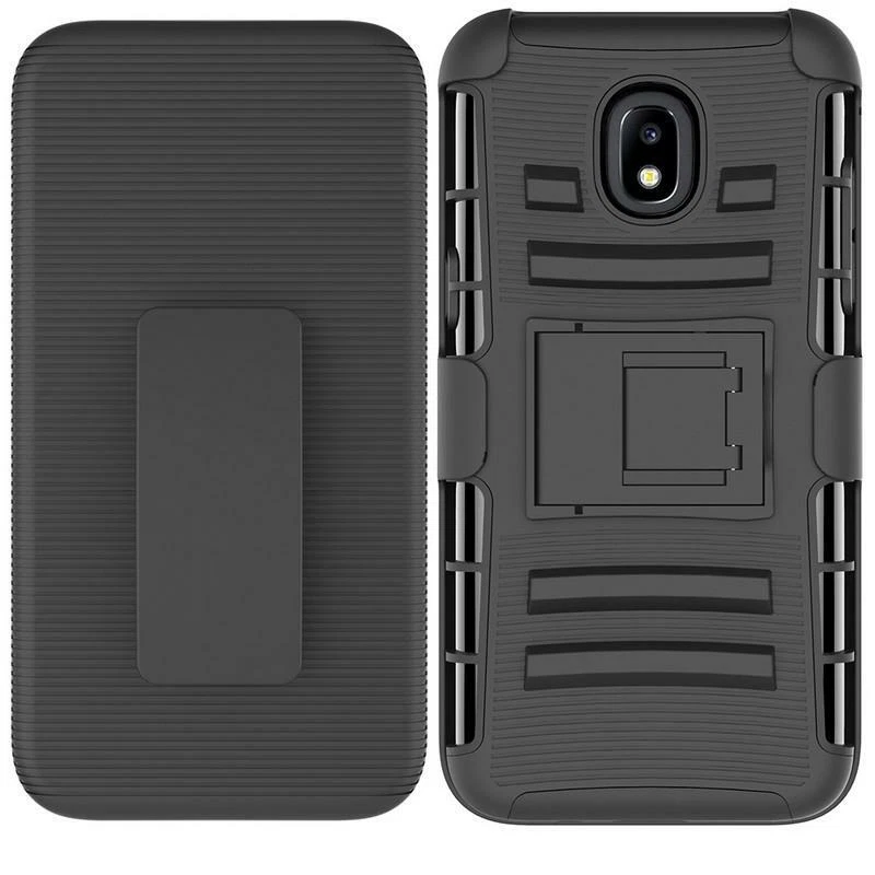For Samsung Galaxy J3 2018 Clip Stand Heavy Duty Dual Layer Armor Holster Case - Image 1 of 1