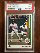 1989 Upper Deck — Kirby Puckett w/ McGwire — MINT PSA 9 — pop 216 (all grades)