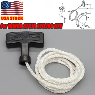 Arrancador de retroceso con cuerda de arranque y mango 28461-950-003 para Honda ATC200S ATC200ES Foto 1 de 4