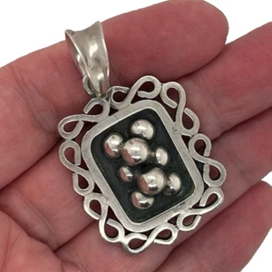 Sterling Silber 925 Brenda Schönfeld um 1994 moderner Anhänger übergroßer Ballen MEX - Bild 1 von 4