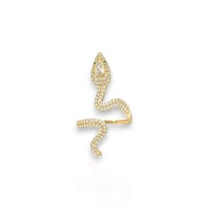 Snake CZ Ring - 10K Yellow Gold - Picture 1 of 19