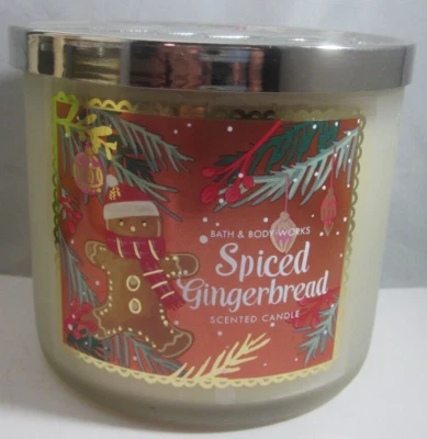 Bath & Body Works 3wick 14.5oz Candle vanilla nutmeg cinnamon Spiced Gingerbread - Image 1 of 4