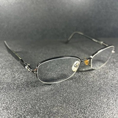 Timex Eyeglasses Frames T178 Black Rectangular Half Rim 51-18-135 Embellished - Image 1 of 4