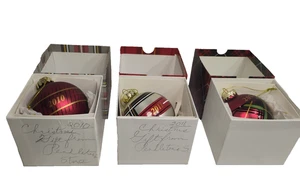 Neu im Karton 3er Set Pendleton handbemalt Siebdruckglas Ornament 2010-2012 - Bild 1 von 7