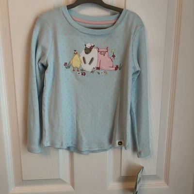 Nueva camiseta de manga larga con etiqueta John Deere 3T para niños pequeños Farm Friends Foto 1 de 4