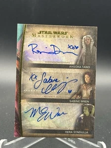 Ahsoka Tano Sabine Wren Hera Syndulla Star Wars Masterwork Triple Auto WOOD /10 - Picture 1 of 2