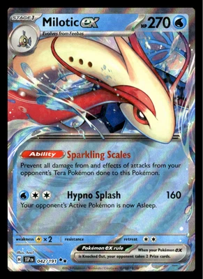 ✅ Milotic ex - 042/191 Double Rare Holo N/M Pokemon SV08: Surging Sparks ✅ - Image 1 of 4