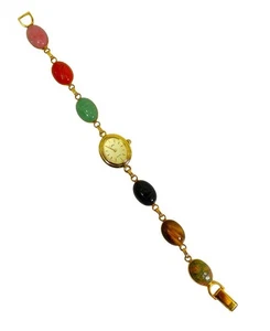 Reloj Mujer Piedra Escarabajo Genuino Por Colibri Vintage 19 X 14 Mm Funcionando - Imagen 1 de 10