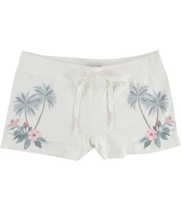 P.J. Salvage Womens Flowers & Palm Trees Pajama Shorts, White, Small - Picture 1 of 2