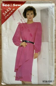 Butterick See & Sew Pattern 5443 Misses’ Dress Size B 14 16 18 Cut Complete - Picture 1 of 5