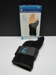 Med Spec Ryno Lacer Wrist Sprain T-Spica Support Brace Short, Black Left Medium - Picture 1 of 24