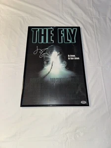 JEFF GOLDBLUM SIGNED AUTOGRAMM THE FLY FILMPOSTER 12x18 GERAHMT PSA/DNA COA - Bild 1 von 3