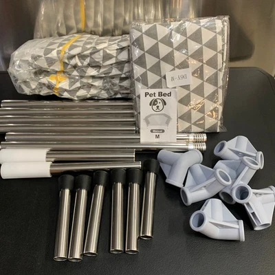 Elevated Dog Bed Orthopedic Pet Cot for Medium Size Gray/White Pillow 6-sided - Image 1 of 4