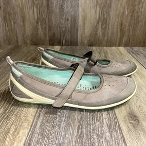 Ecco Biom Mary Jane Off White Flat Leather Slip On Sandals Shoes Size EUR 40 - Picture 1 of 12