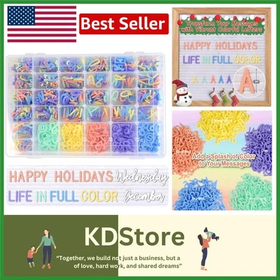Multicolor Pre-Cut Letter Set for Felt Letter Boards - 760 Pieces with Organi... - Image 1 of 4