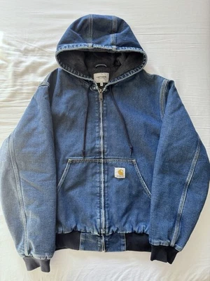 Carhartt WIP OG Active Jacket Denim Hooded Size M - Image 1 of 4