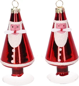 Confezione 4 Addobbi Babbo Natale per Albero in Vetro Con Gancio, 6333240000 - Foto 1 di 12