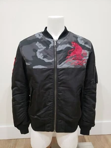 Avirex Men's AVH191O03 Bomber Jacket Jet Black Size M - Picture 1 of 9
