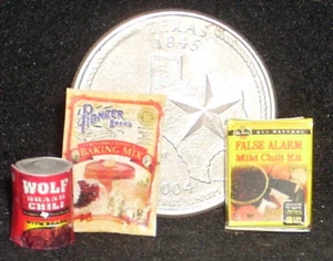 Kitchen Pantry #13 Can Chili Chili Mix Southern Baking Mix 1:12 Miniature Texas - Picture 1 of 1